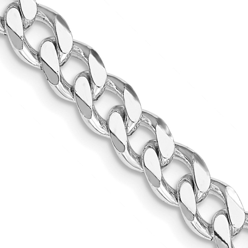 Sterling Silver Rhodium-plated 6.5mm Curb Chain Necklace 18"