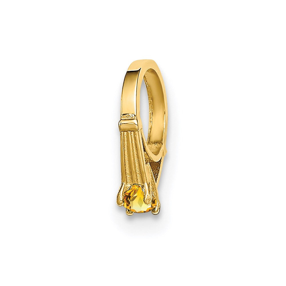 14k Yellow Gold 3D Ring with Yellow CZ Charm Pendant