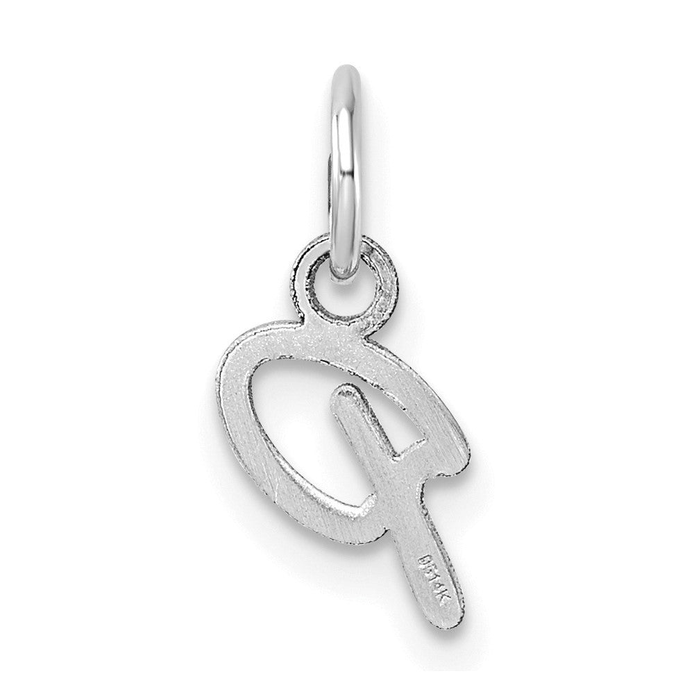14k White Gold Uppercase Letter P Initial Charm Pendant