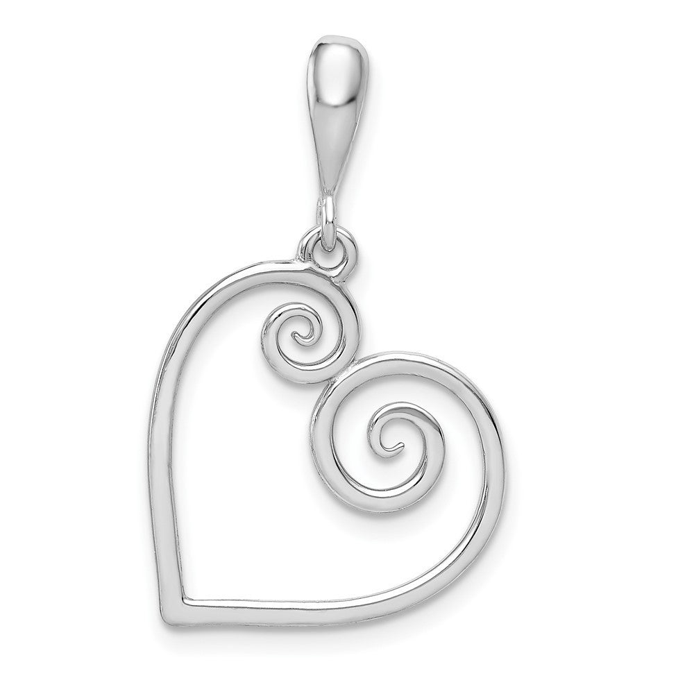 14k White Gold Heart Pendant