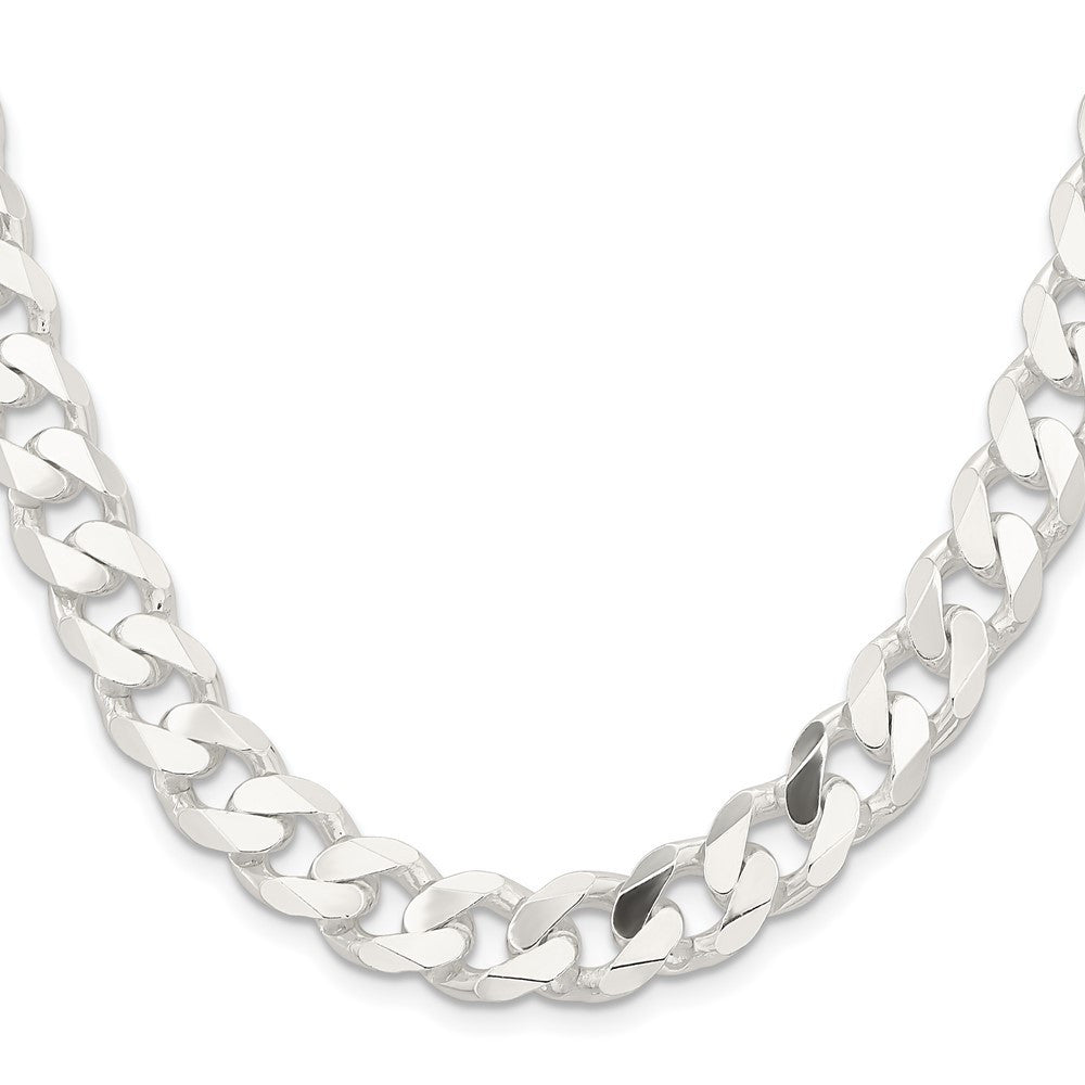Sterling Silver 11mm Curb Chain Necklace 22"