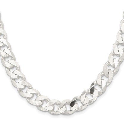 Sterling Silver 11mm Curb Chain Necklace 22"