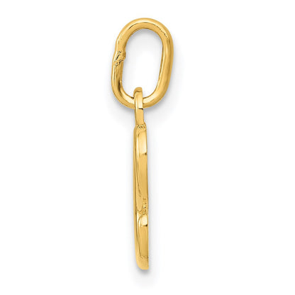 14k Yellow Gold Letter E Initial Charm Pendant