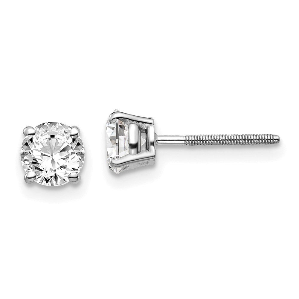 14k White Gold  1.00ct SI3 G-I Diamond Stud Thread on/off Earrings