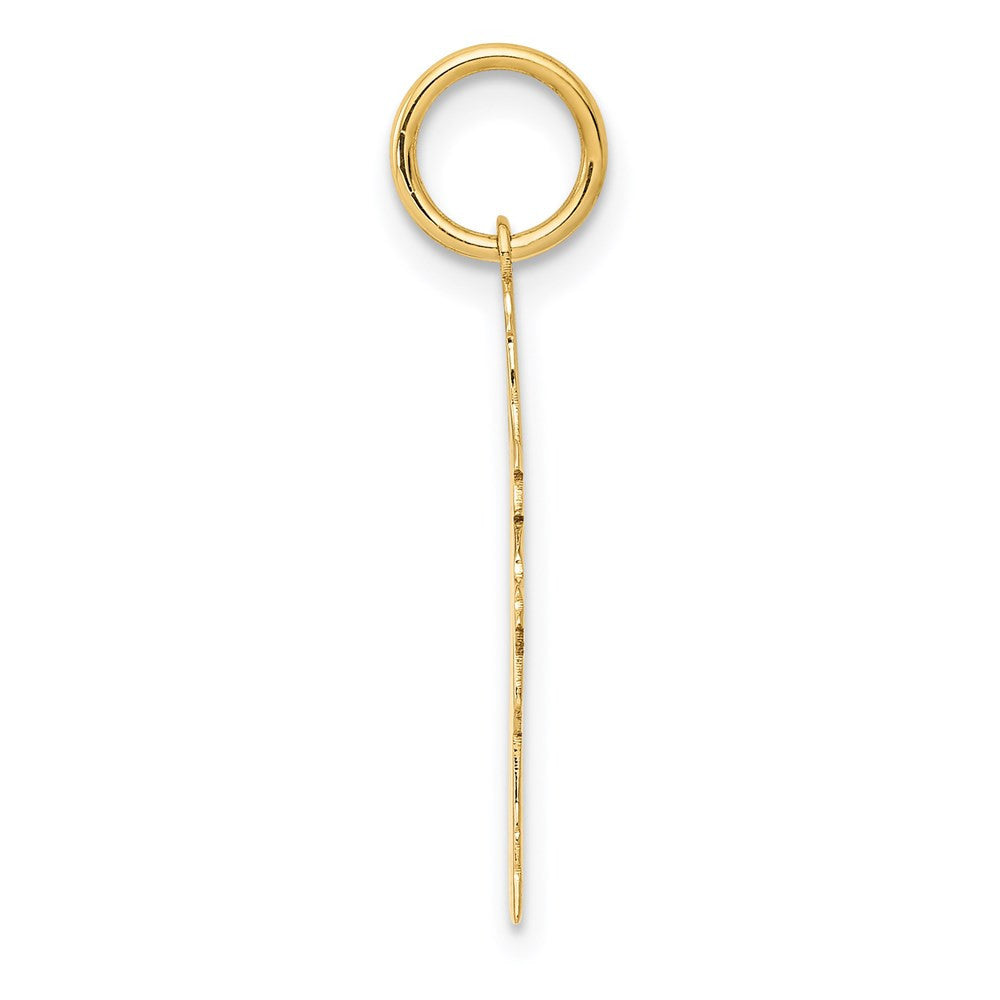 14k Yellow Gold Plain Polished Small Girl Charm Pendant