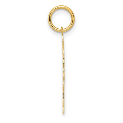 14k Yellow Gold Plain Polished Small Girl Charm Pendant
