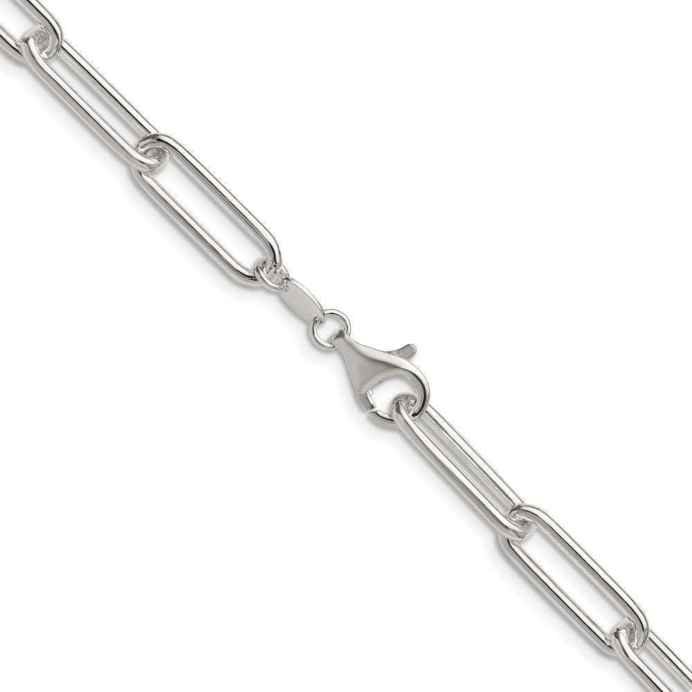 Sterling Silver Polished 6.5mm Paperclip Chain Necklace 18"