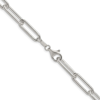 Sterling Silver Polished 6.5mm Paperclip Chain Necklace 18"
