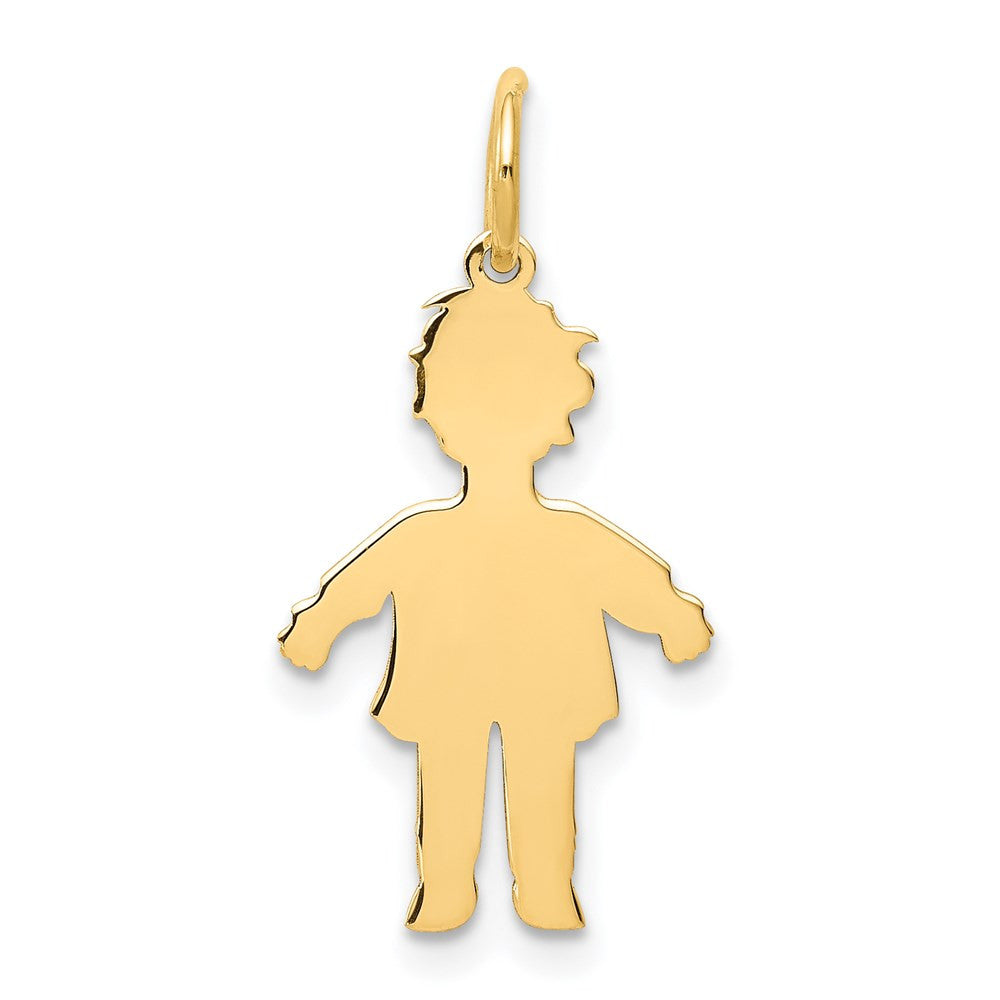 14k Yellow Gold Plain Polished Small Boy Charm Pendant