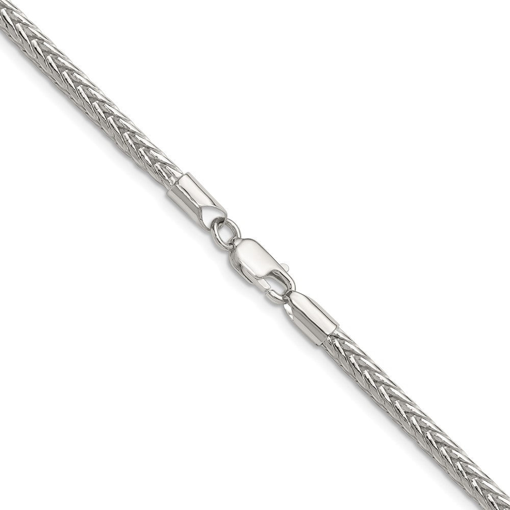 Sterling Silver 3.4mm Diamond-cut Round Franco Chain Necklace 18"