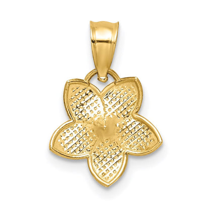 14k Yellow Gold Polished Plumeria Pendant
