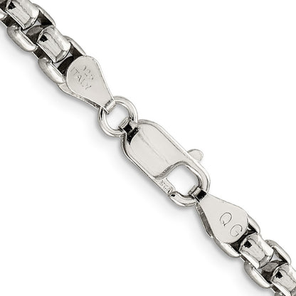 Sterling Silver 5.2mm Round Box Chain Necklace 18"