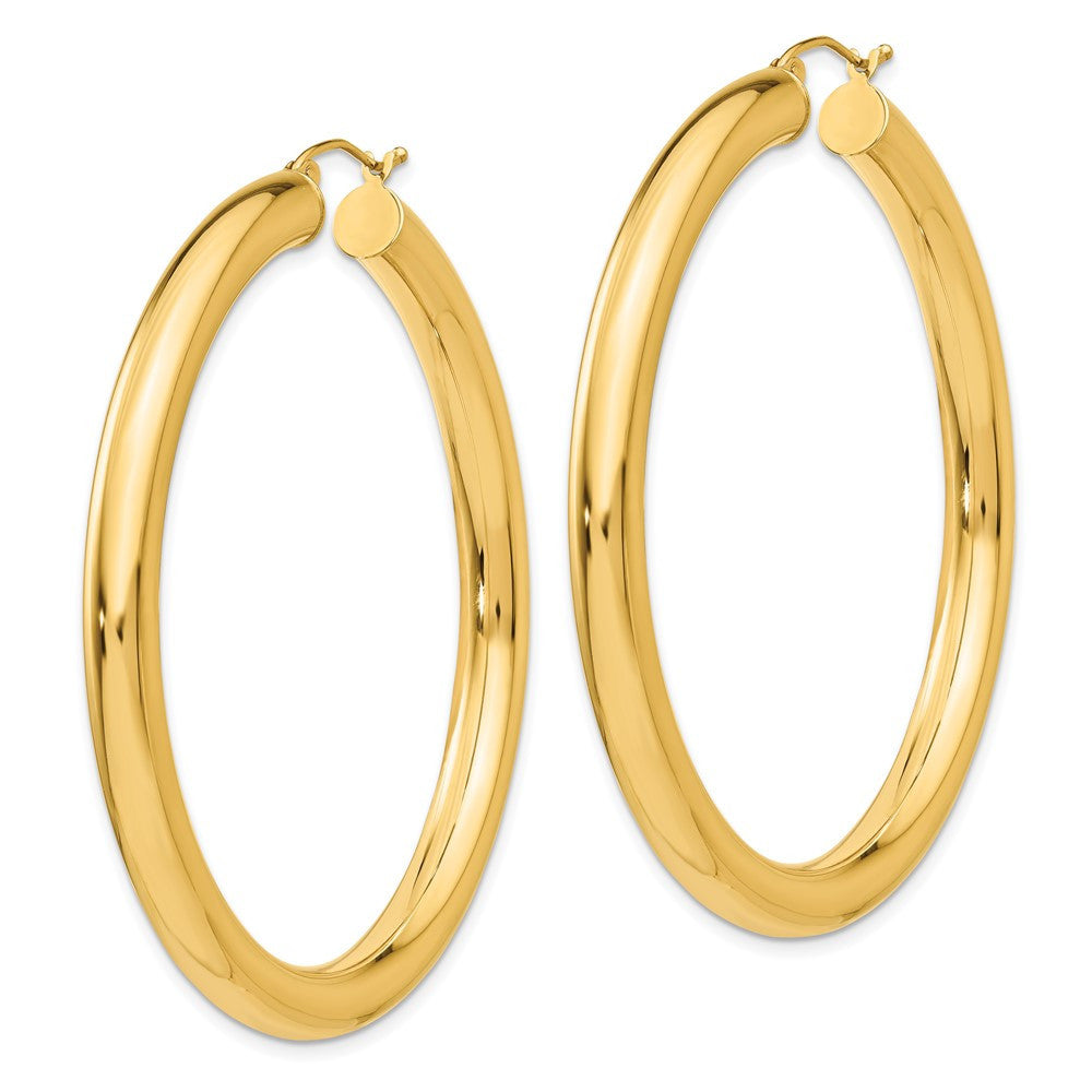 14k Yellow Gold Polished 5mm Lightweight Hoop Earrings