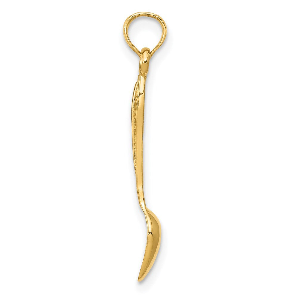 14k Yellow Gold 3-D Table Spoon Pendant