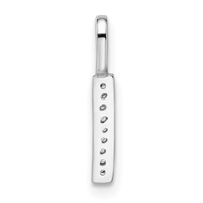 14k White Gold Diamond Letter I Initial Pendant