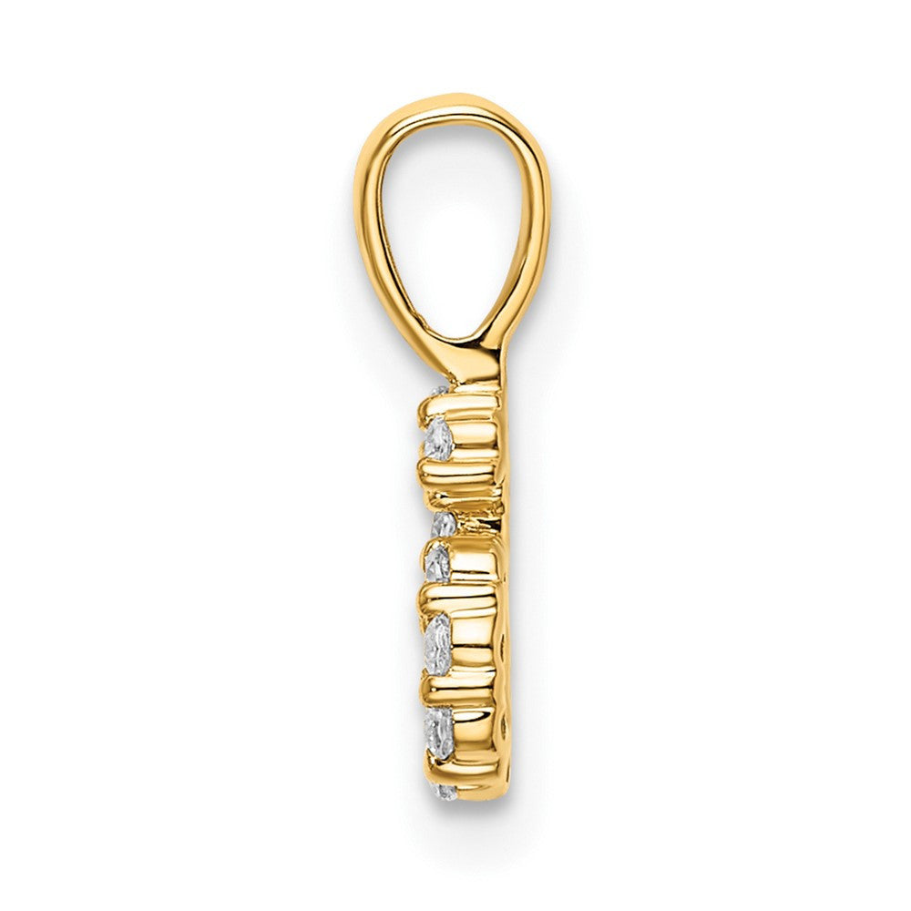 14k Yellow Gold Diamond Number 6 Pendant