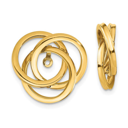 14k Yellow Gold Polished Love Knot Earring Jackets