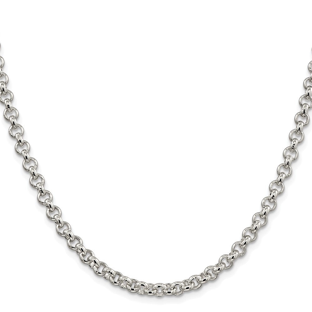 Sterling Silver Rhodium-plated 5mm Rolo Chain Necklace 16"
