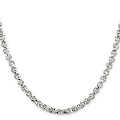 Sterling Silver Rhodium-plated 5mm Rolo Chain Necklace 16"