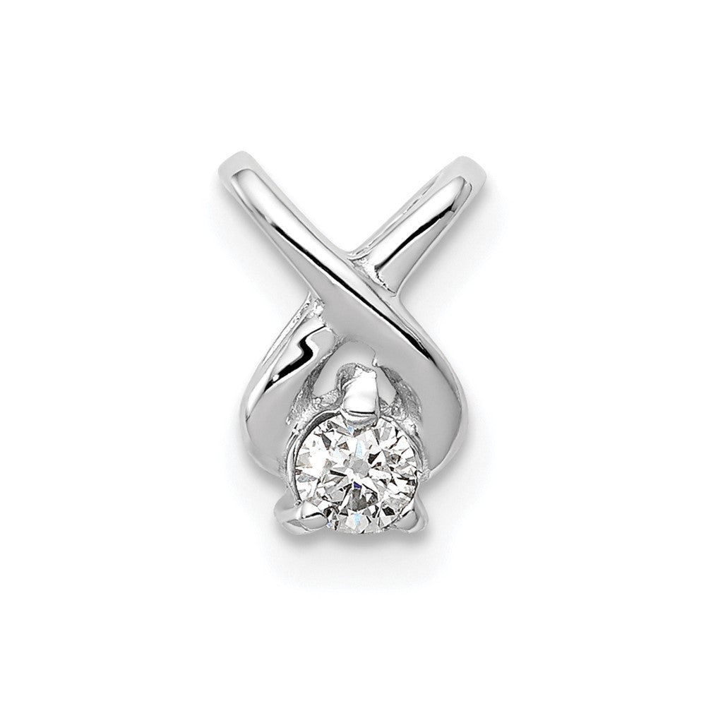 14k White Gold 2.9mm A Diamond Chain Slide