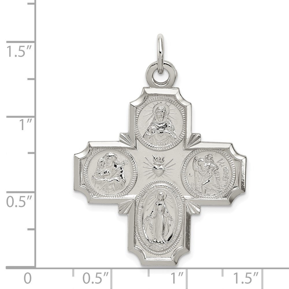 Sterling Silver 4-way Reversible Medal Pendant