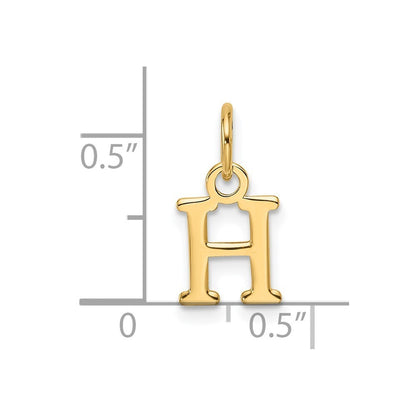 14k Yellow Gold Cutout Letter H Initial Pendant