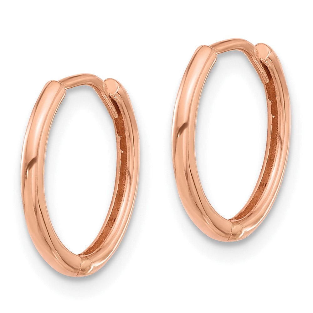 14K Rose Gold Polished Hinged Hoop Earrings