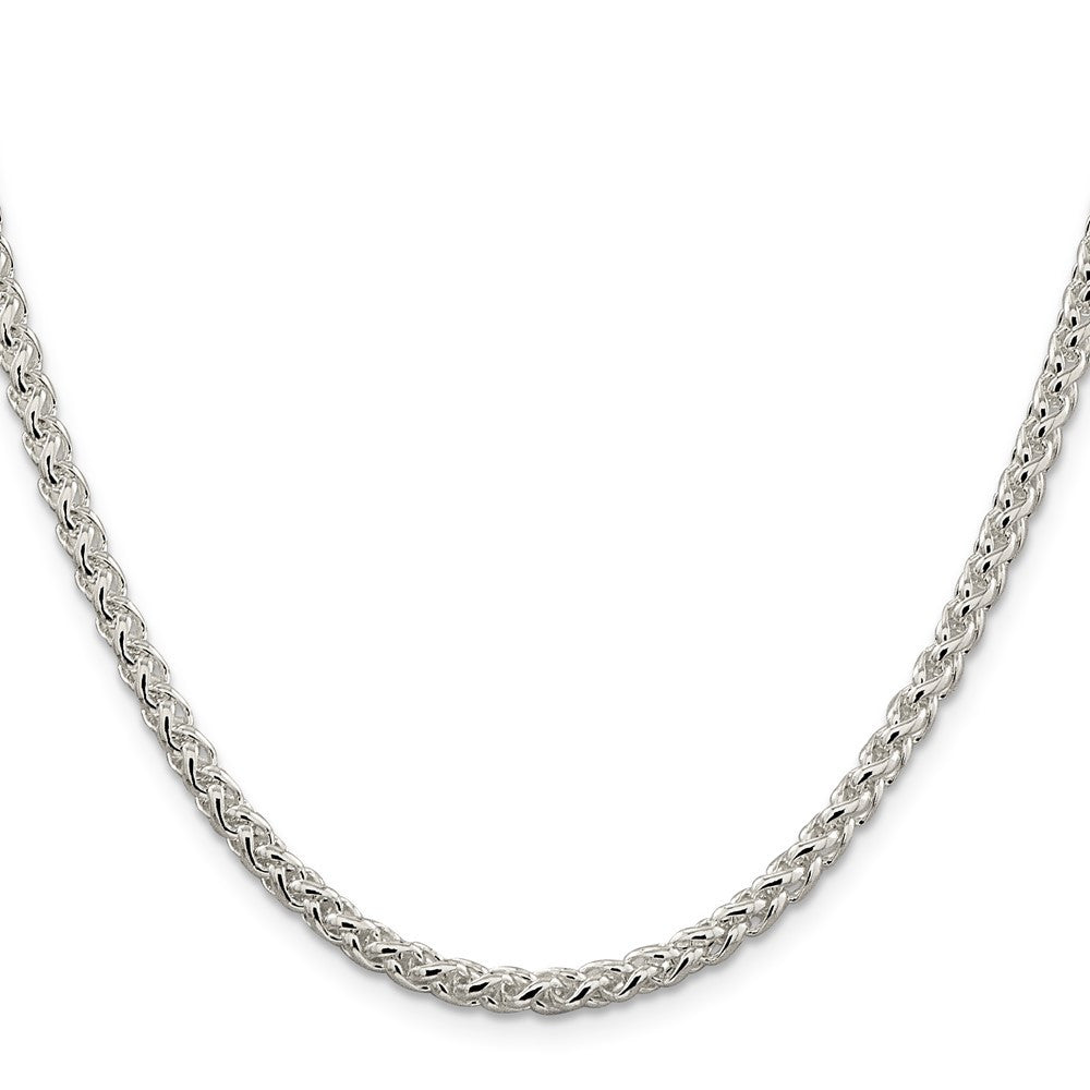 Sterling Silver 4mm Round Spiga Chain Necklace 22"