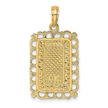 14k Yellow Gold King Playing Card Charm Pendant