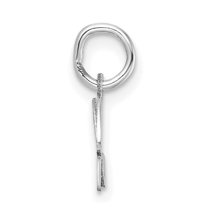 14k White Gold Uppercase Letter H Initial Charm Pendant