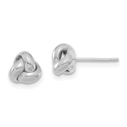 14k White Gold Polished Love Knot Stud Earrings
