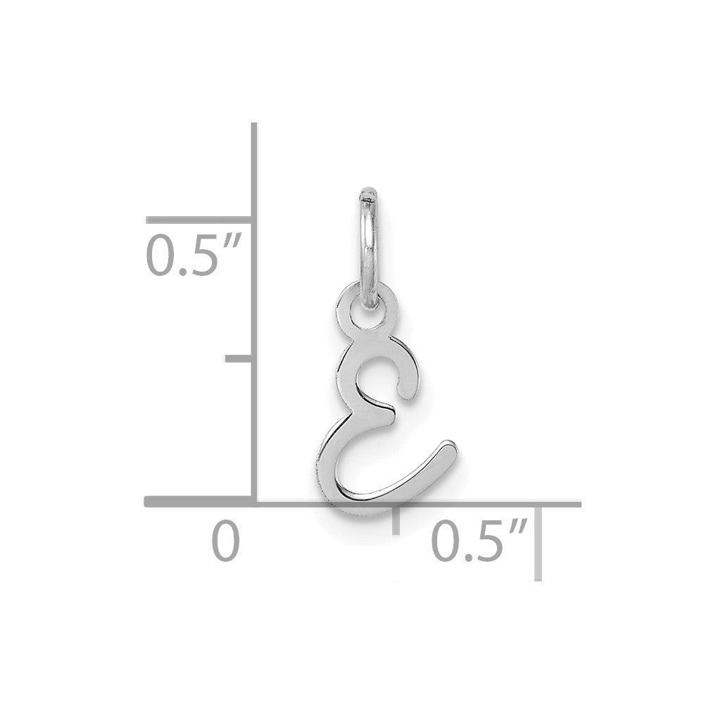 14k White Gold Uppercase Letter E Initial Charm Pendant