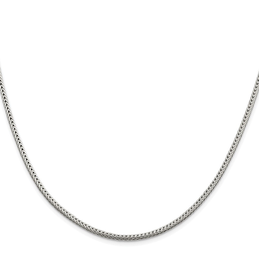 Sterling Silver 2.5mm Diamond-cut Round Franco Chain Necklace 24"