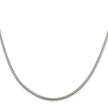 Sterling Silver 2.5mm Diamond-cut Round Franco Chain Necklace 24"