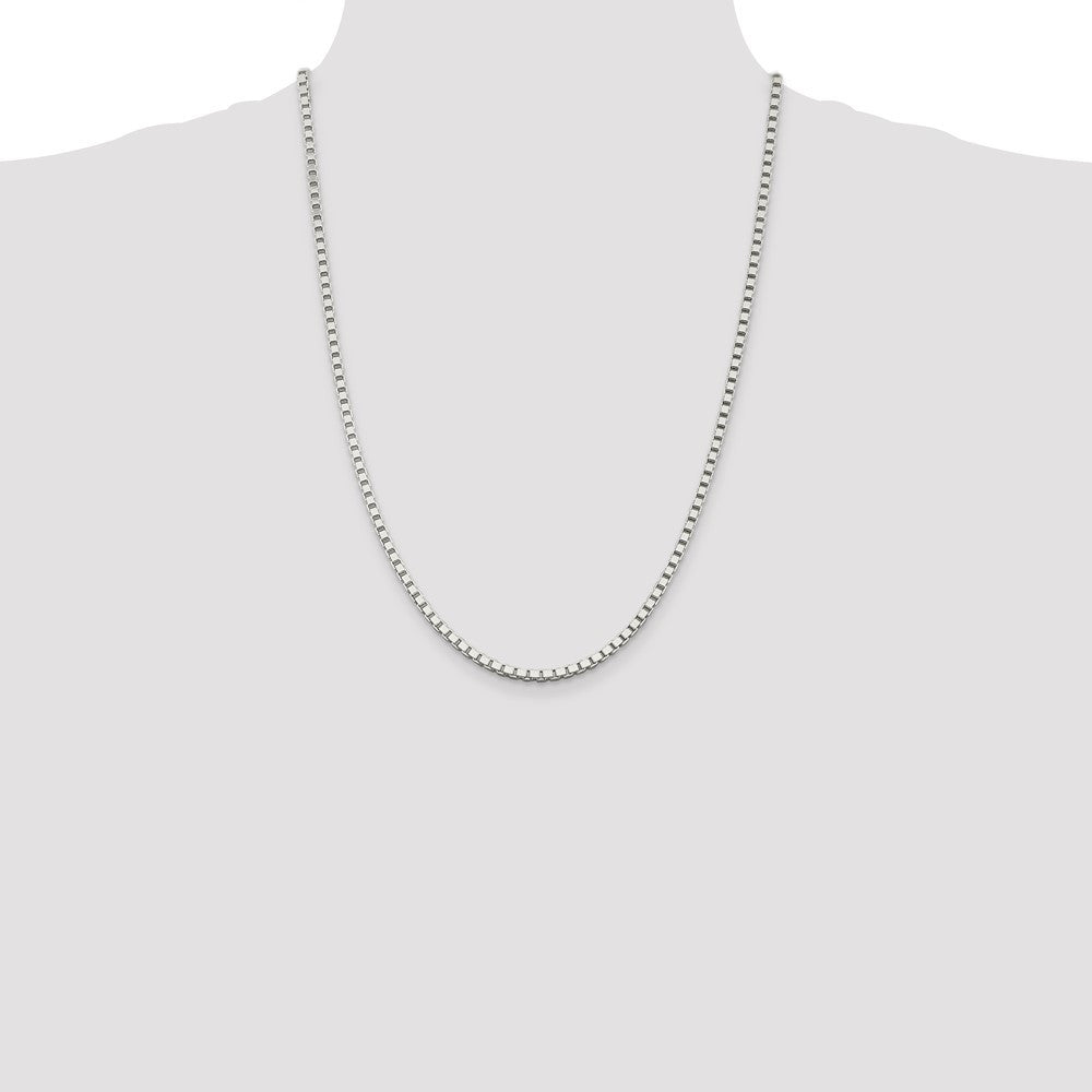 Sterling Silver 3mm Box Chain Necklace 24"