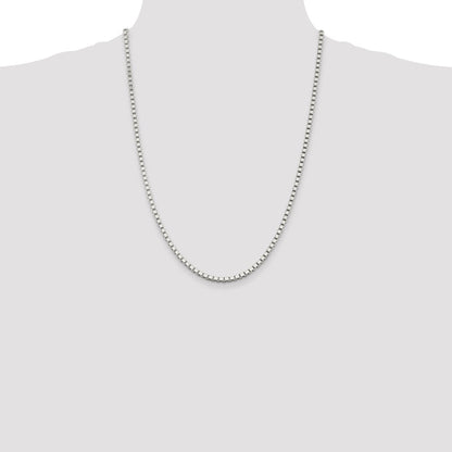 Sterling Silver 3mm Box Chain Necklace 24"
