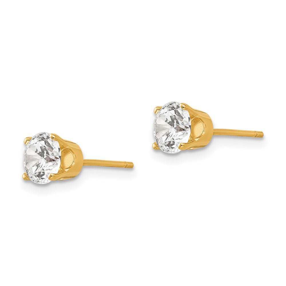 14k Yellow Gold 5.5mm Cubic Zirconia stud earrings