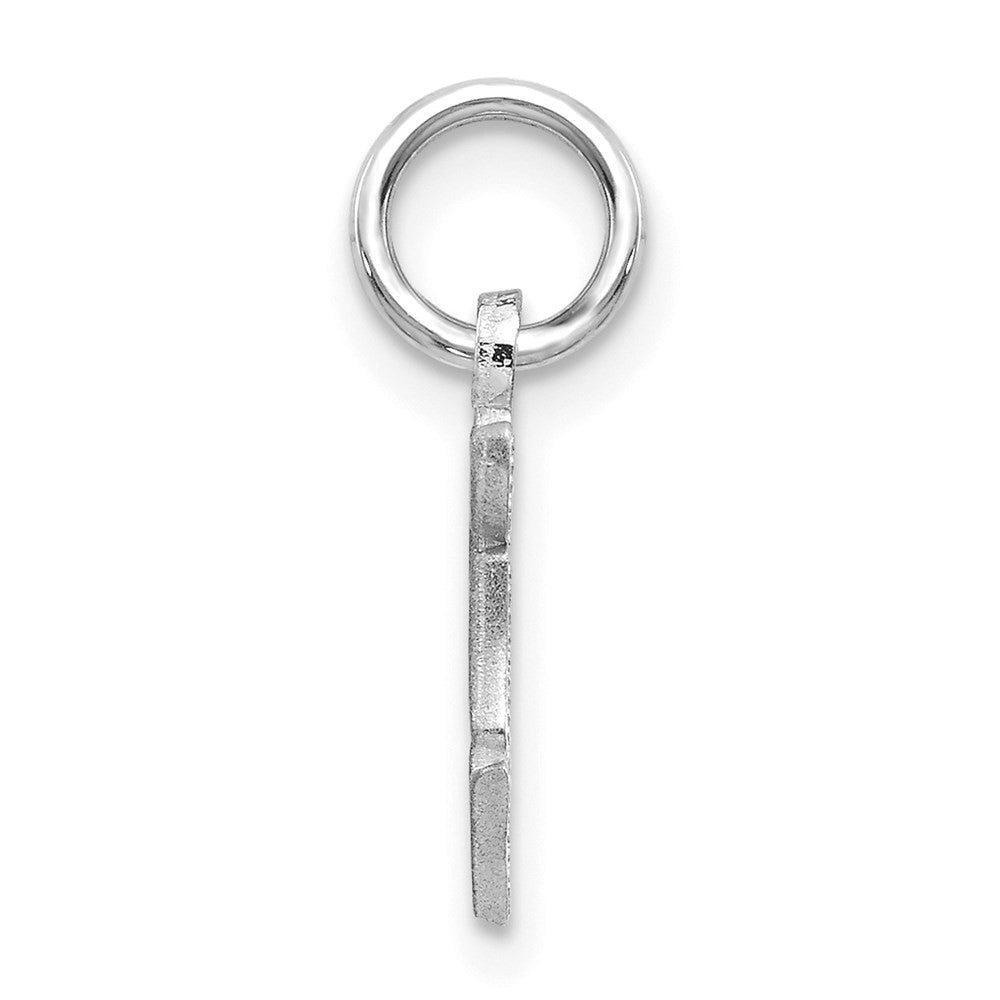 14k White Gold Diamond-cut Letter F Initial Charm Pendant