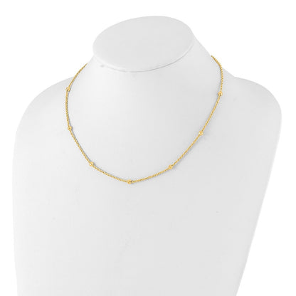 14k Yellow Gold Diamond-Cut Beaded Rope Chain Necklace Necklace 18"
