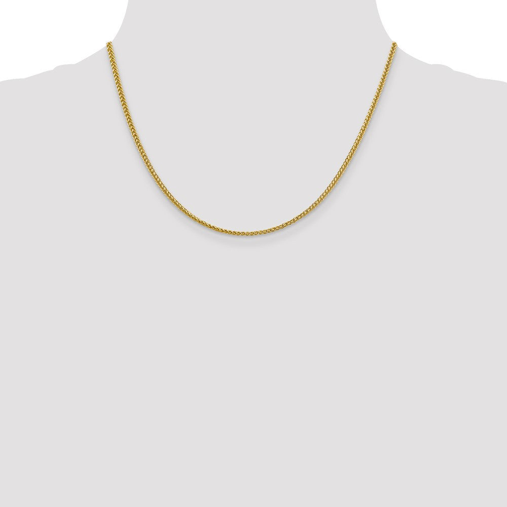 14k Yellow Gold 2.35mm Semi-Solid 3-Wire Wheat Chain Necklace 18"