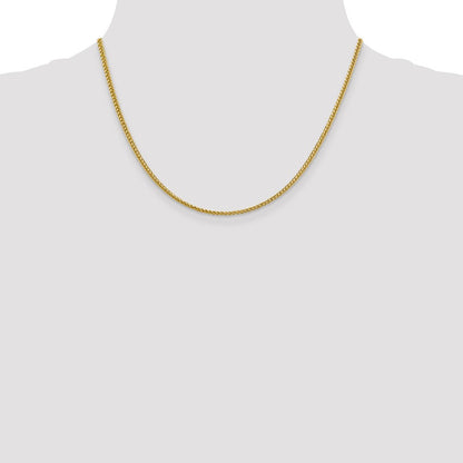 14k Yellow Gold 2.35mm Semi-Solid 3-Wire Wheat Chain Necklace 18"