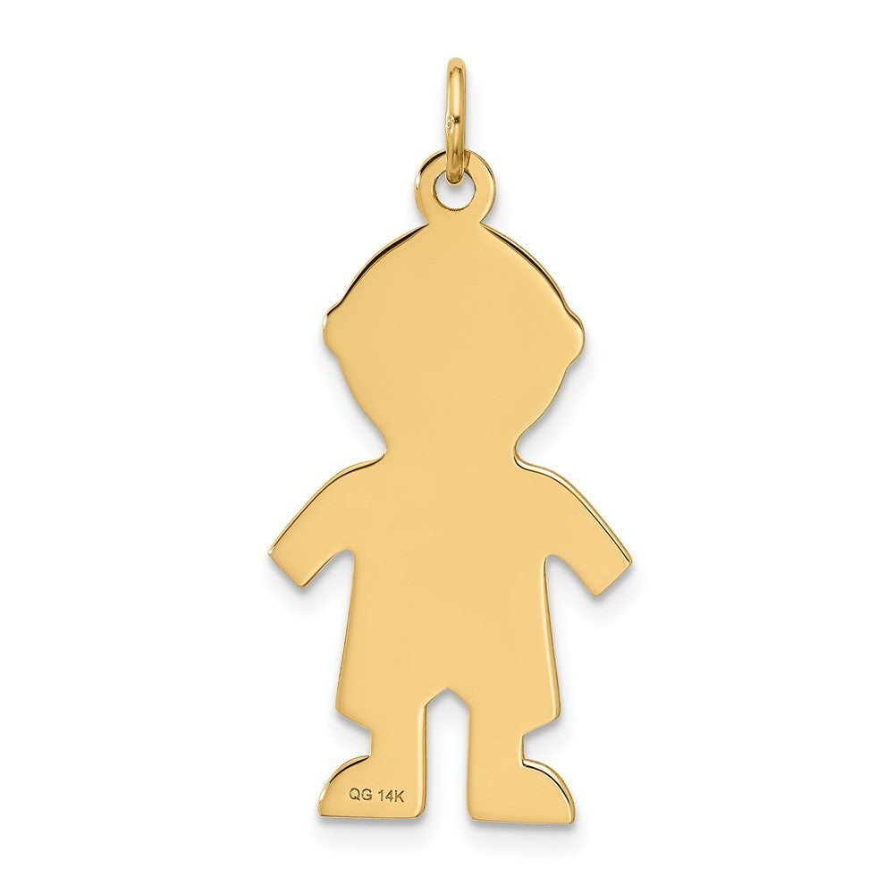 14k Yellow Gold Satin Boy Charm Pendant