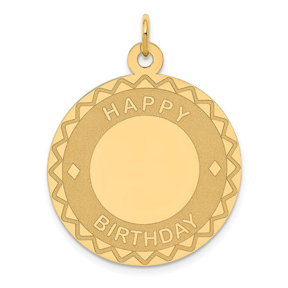 14k Yellow Gold HAPPY BIRTHDAY Charm Pendant