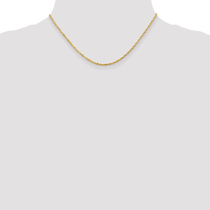 14k Yellow Gold 2mm Ultra Diamond-cut Rope Chain Necklace 16"