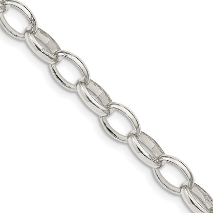 Sterling Silver 8mm Fancy Rolo Chain Necklace 20"