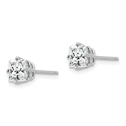 14k White Gold 5mm Cubic Zirconia Stud Earrings