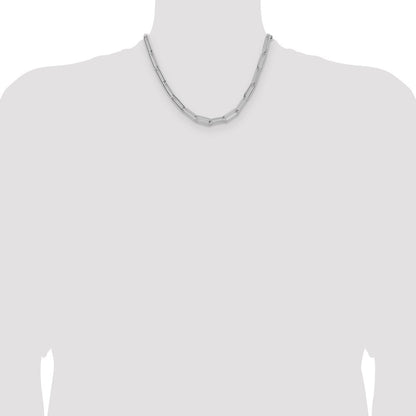 Sterling Silver Rhodium-plated Polished 6.5mm Paperclip Chain Necklace 18"