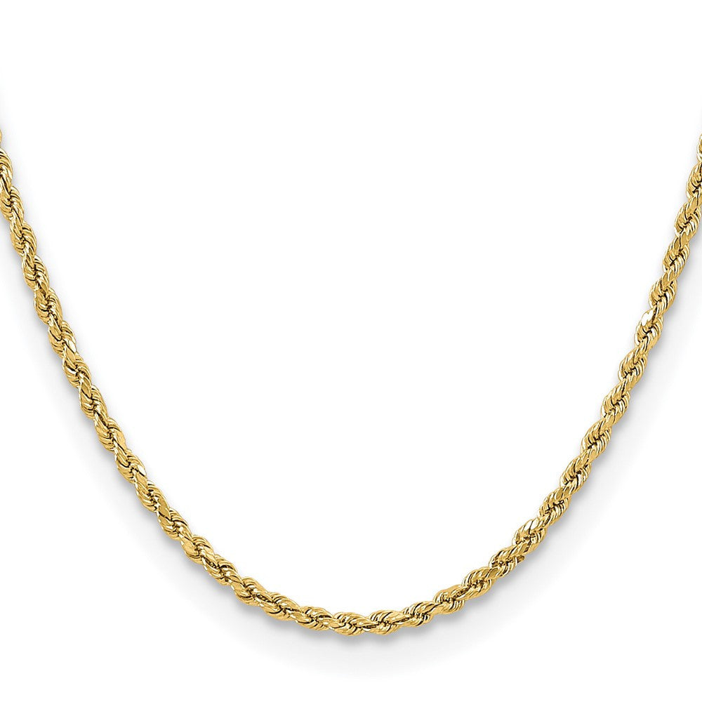 14k Yellow Gold 3mm Semi Solid Diamond-cut Rope Chain Necklace 20"