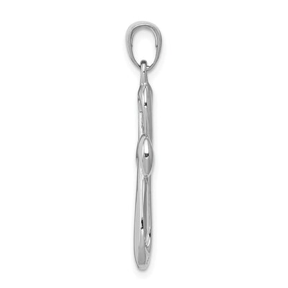 14k White Gold Cross Pendant
