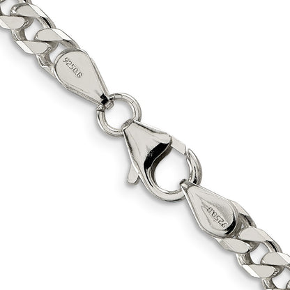 Sterling Silver Polished 5mm Curb Chain Necklace 24"